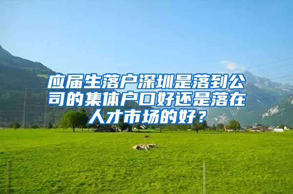 应届生落户深圳是落到公司的集体户口好还是落在人才市场的好？