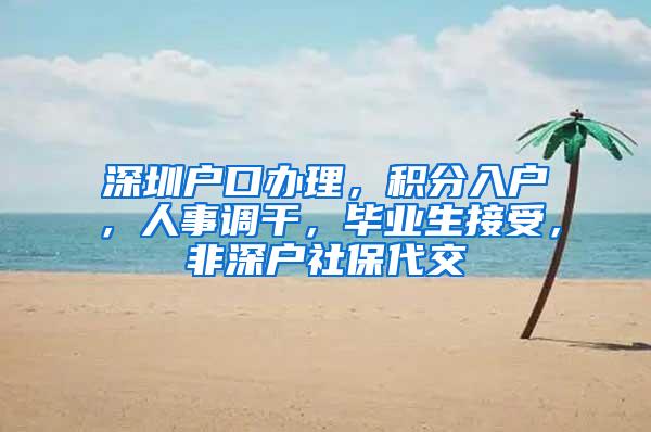 深圳户口办理，积分入户，人事调干，毕业生接受，非深户社保代交