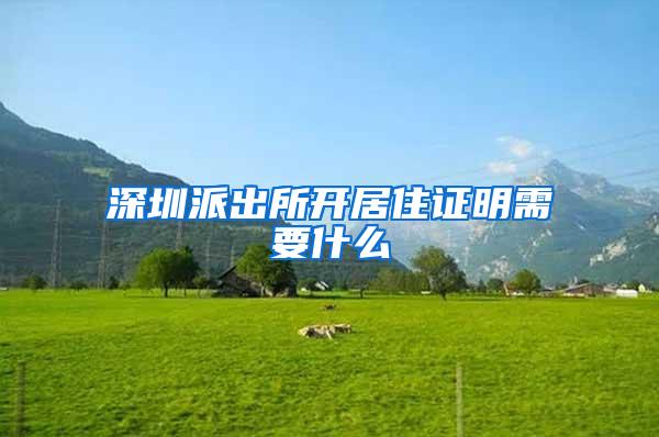 深圳派出所开居住证明需要什么