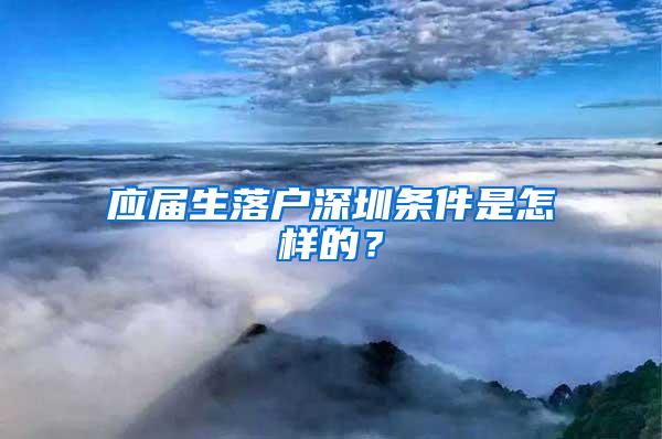 应届生落户深圳条件是怎样的？