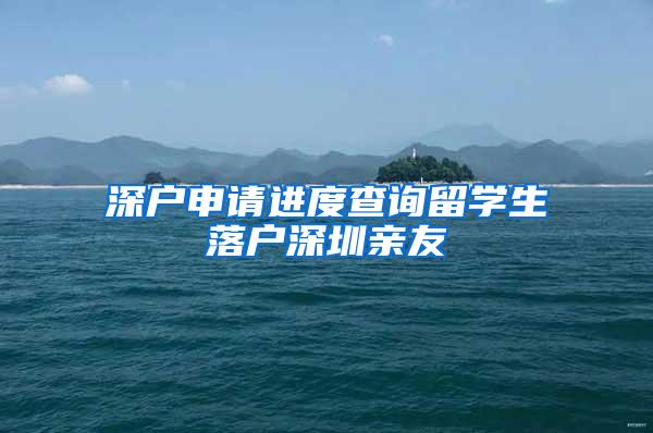 深户申请进度查询留学生落户深圳亲友