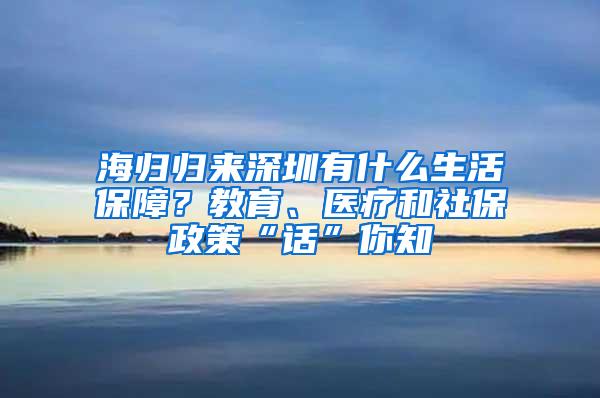 海归归来深圳有什么生活保障？教育、医疗和社保政策“话”你知