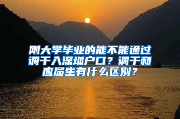 刚大学毕业的能不能通过调干入深圳户口？调干和应届生有什么区别？