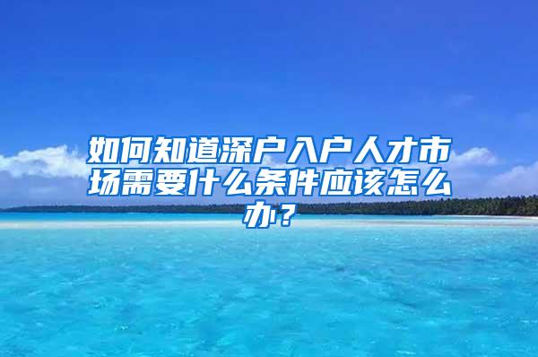 如何知道深户入户人才市场需要什么条件应该怎么办？