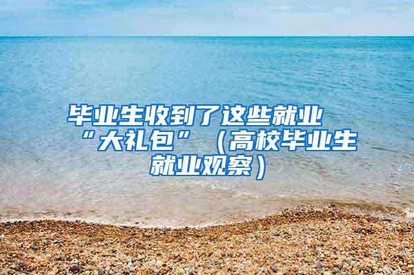 毕业生收到了这些就业“大礼包”（高校毕业生就业观察）