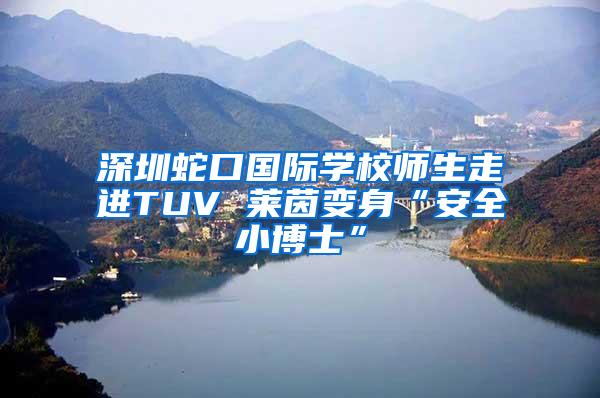 深圳蛇口国际学校师生走进TUV 莱茵变身“安全小博士”