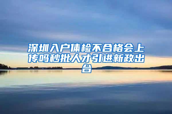 深圳入户体检不合格会上传吗秒批人才引进新政出台