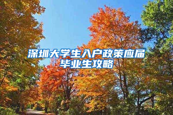 深圳大学生入户政策应届毕业生攻略