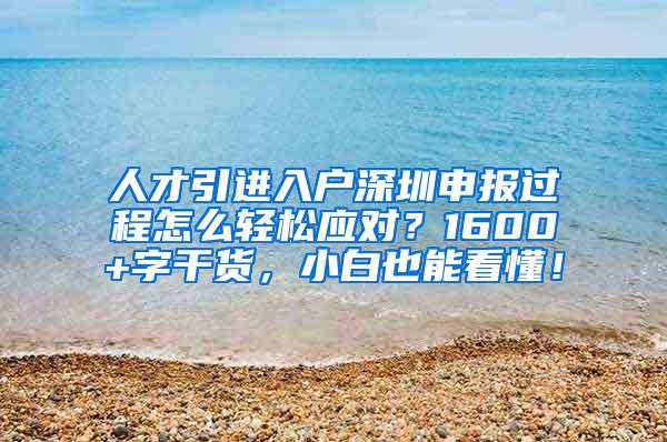 人才引进入户深圳申报过程怎么轻松应对？1600+字干货，小白也能看懂！