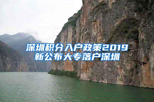 深圳积分入户政策2019新公布大专落户深圳