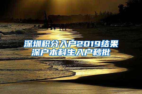 深圳积分入户2019结果深户本科生入户秒批