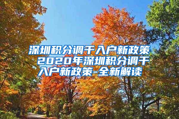 深圳积分调干入户新政策 2020年深圳积分调干入户新政策-全新解读