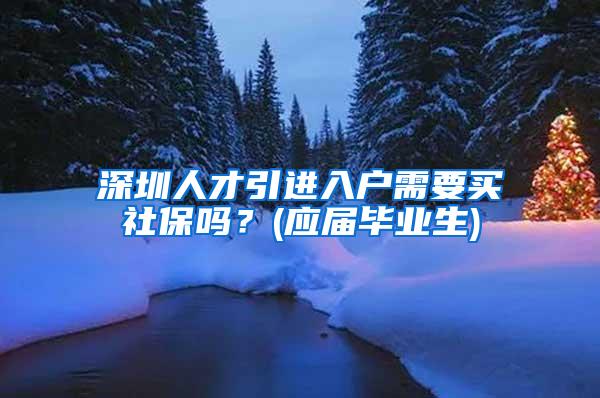 深圳人才引进入户需要买社保吗？(应届毕业生)