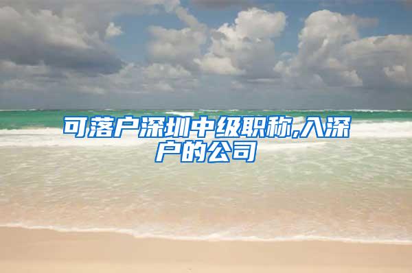 可落户深圳中级职称,入深户的公司