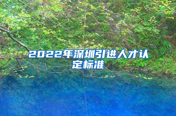 2022年深圳引进人才认定标准