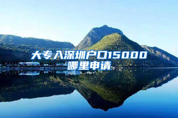 大专入深圳户口15000哪里申请