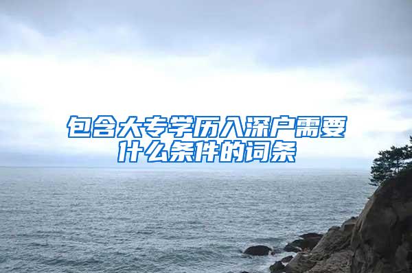 包含大专学历入深户需要什么条件的词条