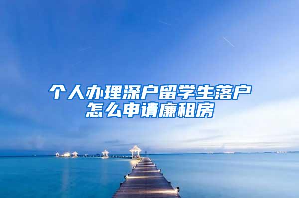 个人办理深户留学生落户怎么申请廉租房