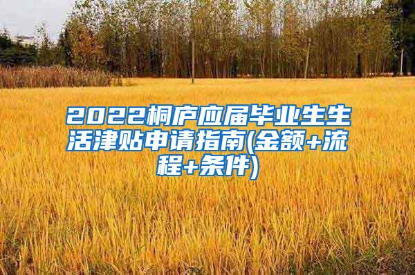 2022桐庐应届毕业生生活津贴申请指南(金额+流程+条件)