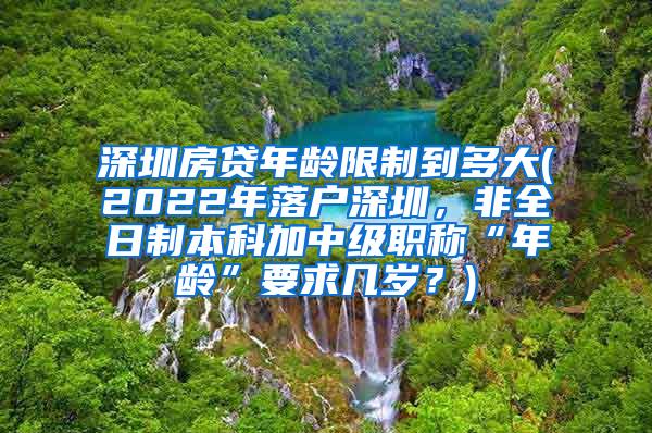 深圳房贷年龄限制到多大(2022年落户深圳，非全日制本科加中级职称“年龄”要求几岁？)