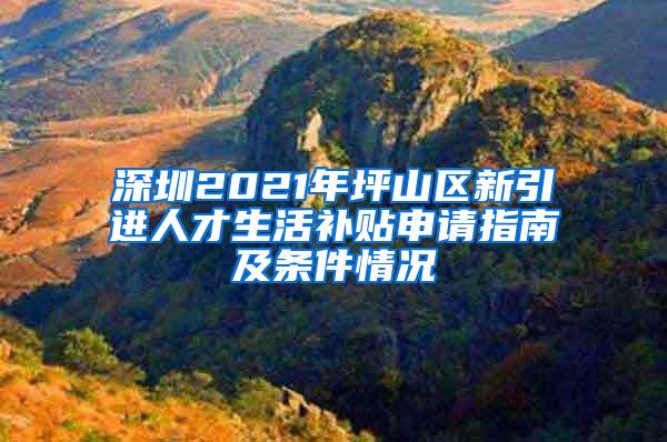 深圳2021年坪山区新引进人才生活补贴申请指南及条件情况