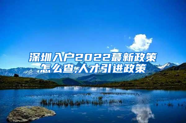 深圳入户2022蕞新政策怎么查,人才引进政策