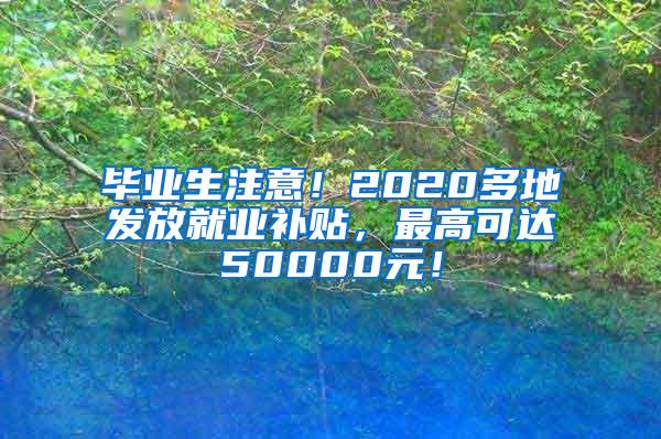 毕业生注意！2020多地发放就业补贴，最高可达50000元！