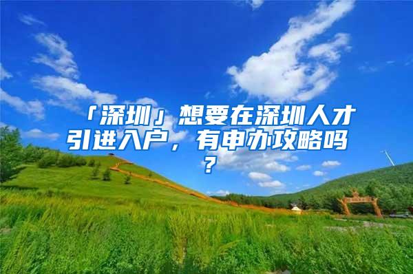 「深圳」想要在深圳人才引进入户，有申办攻略吗？