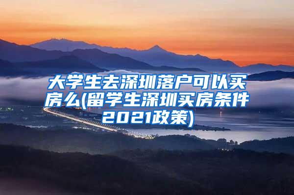 大学生去深圳落户可以买房么(留学生深圳买房条件2021政策)