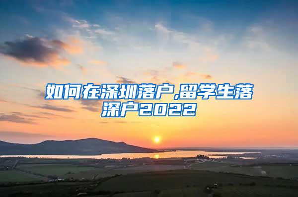 如何在深圳落户,留学生落深户2022