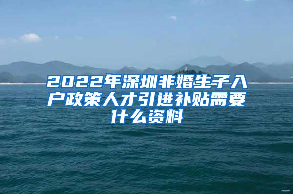 2022年深圳非婚生子入户政策人才引进补贴需要什么资料