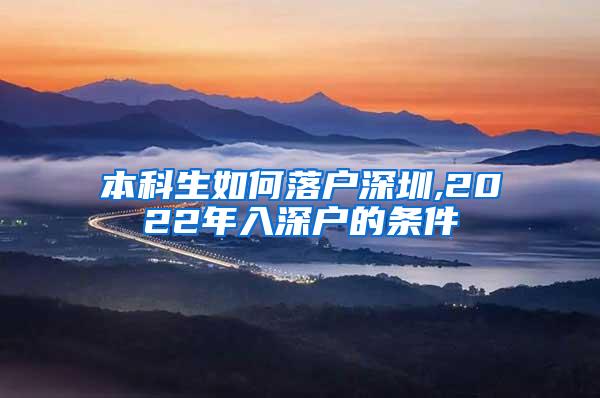 本科生如何落户深圳,2022年入深户的条件