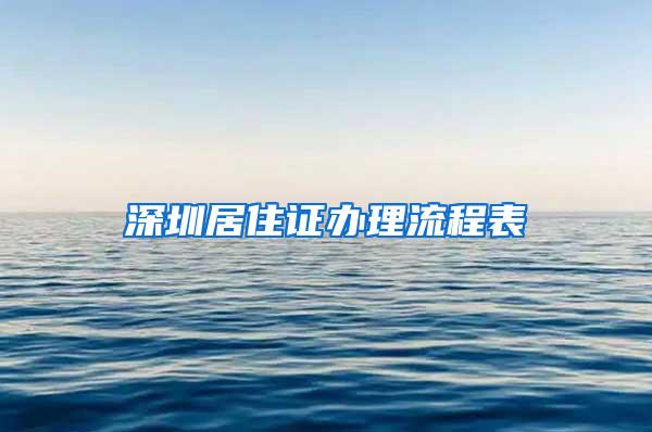 深圳居住证办理流程表