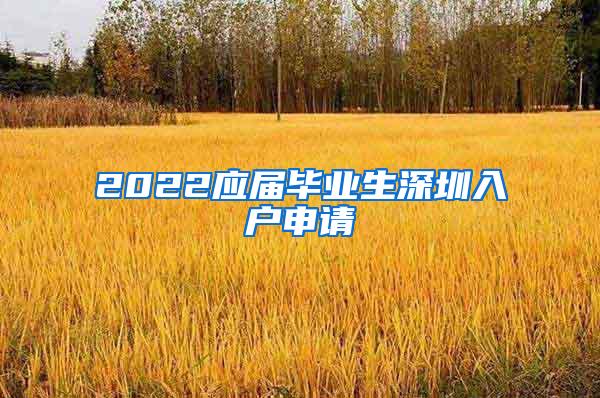 2022应届毕业生深圳入户申请