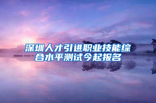 深圳人才引进职业技能综合水平测试今起报名