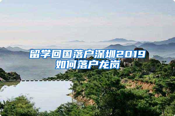 留学回国落户深圳2019如何落户龙岗