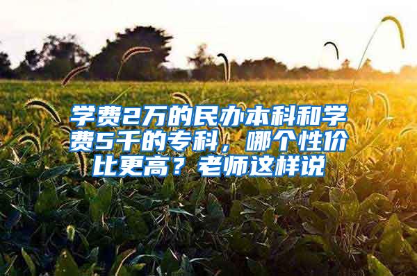 学费2万的民办本科和学费5千的专科，哪个性价比更高？老师这样说