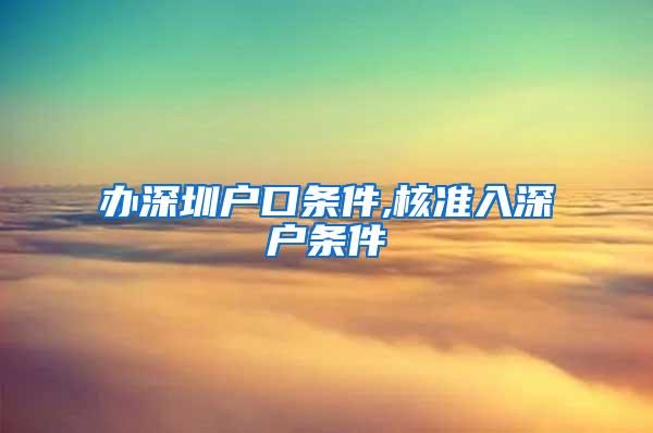 办深圳户口条件,核准入深户条件