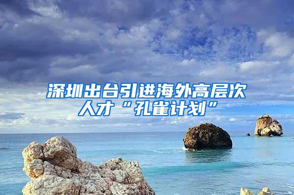 深圳出台引进海外高层次人才“孔雀计划”