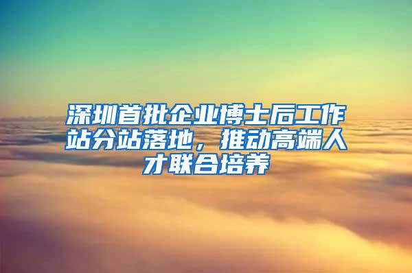 深圳首批企业博士后工作站分站落地，推动高端人才联合培养