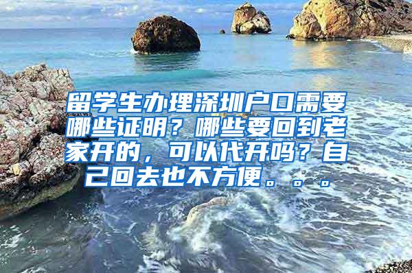 留学生办理深圳户口需要哪些证明？哪些要回到老家开的，可以代开吗？自己回去也不方便。。。