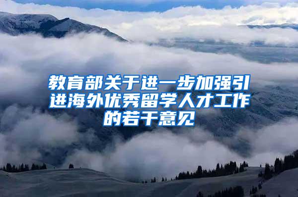 教育部关于进一步加强引进海外优秀留学人才工作的若干意见