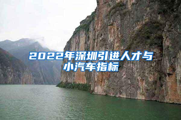 2022年深圳引进人才与小汽车指标