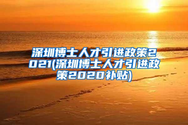 深圳博士人才引进政策2021(深圳博士人才引进政策2020补贴)