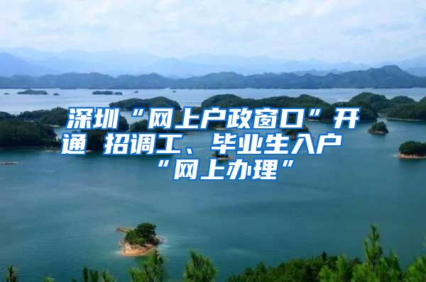 深圳“网上户政窗口”开通 招调工、毕业生入户“网上办理”