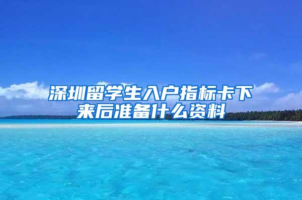 深圳留学生入户指标卡下来后准备什么资料