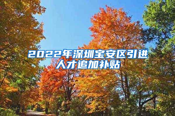 2022年深圳宝安区引进人才追加补贴