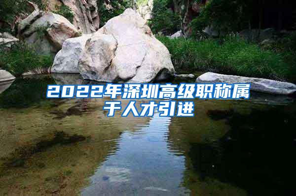 2022年深圳高级职称属于人才引进