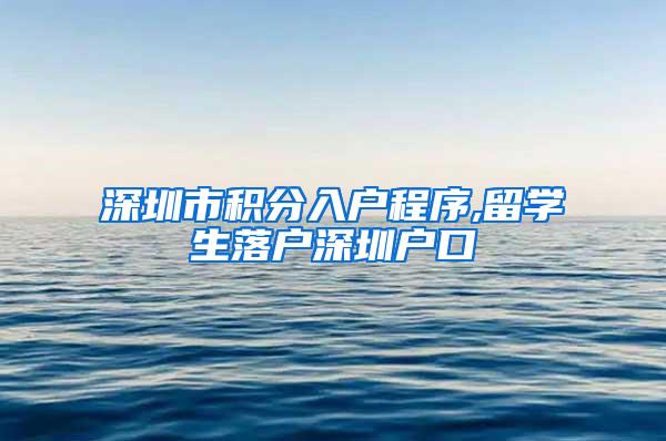 深圳市积分入户程序,留学生落户深圳户口