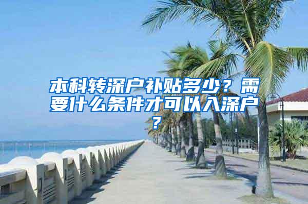 本科转深户补贴多少？需要什么条件才可以入深户？